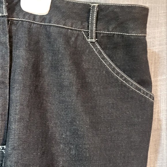 Vintage Black Denim Button Up Shirt Jacket sz L and pants 14 Spanner women - Picture 9 of 11